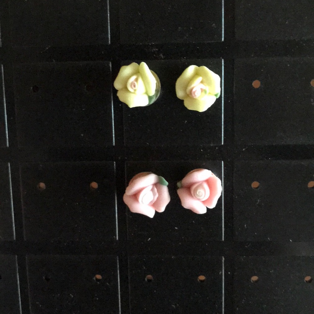 Porcelain Rose Earrings